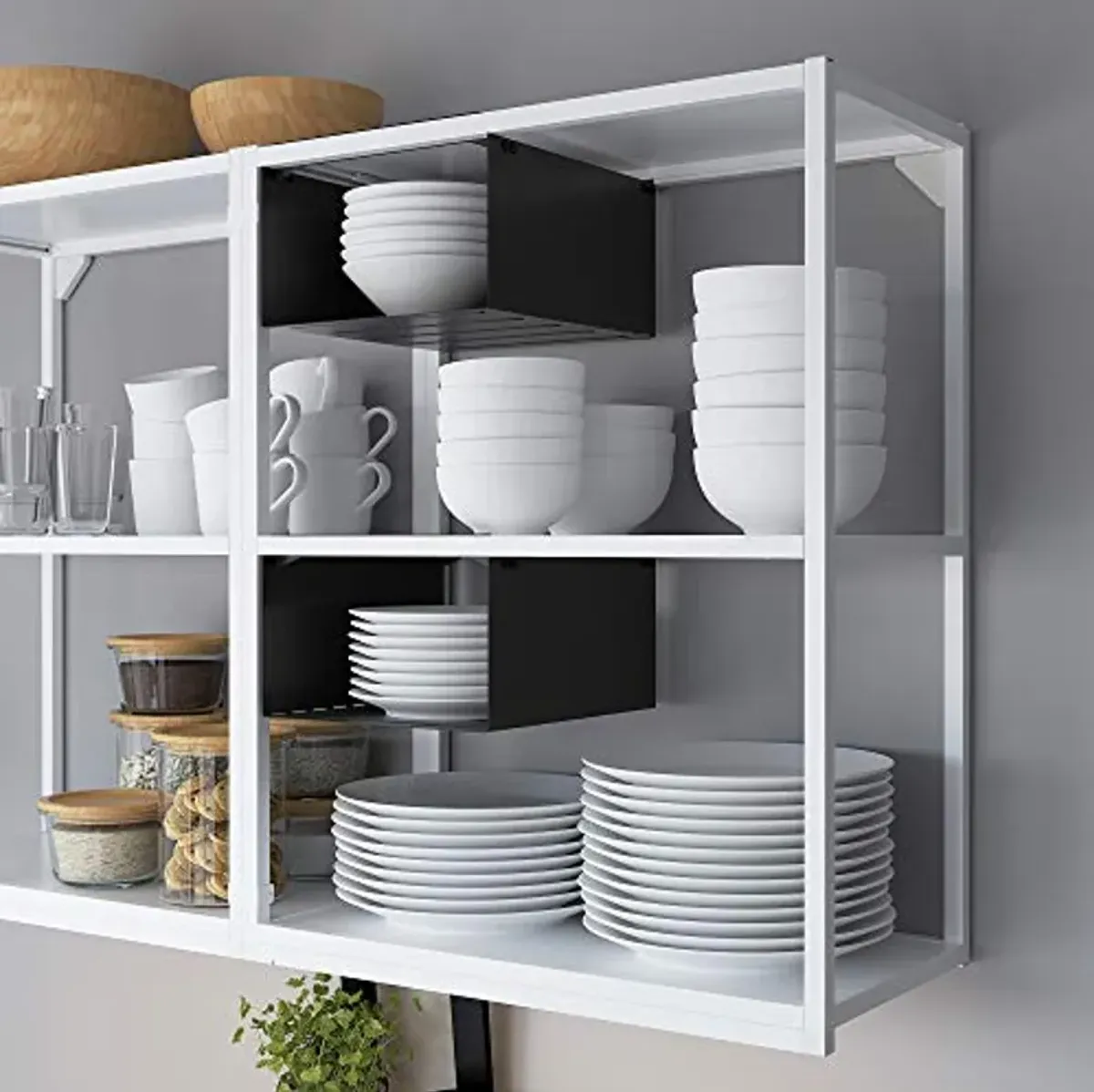 IKEA ENHET storage combination, 121.5x63.5x222 cm, white/grey frame