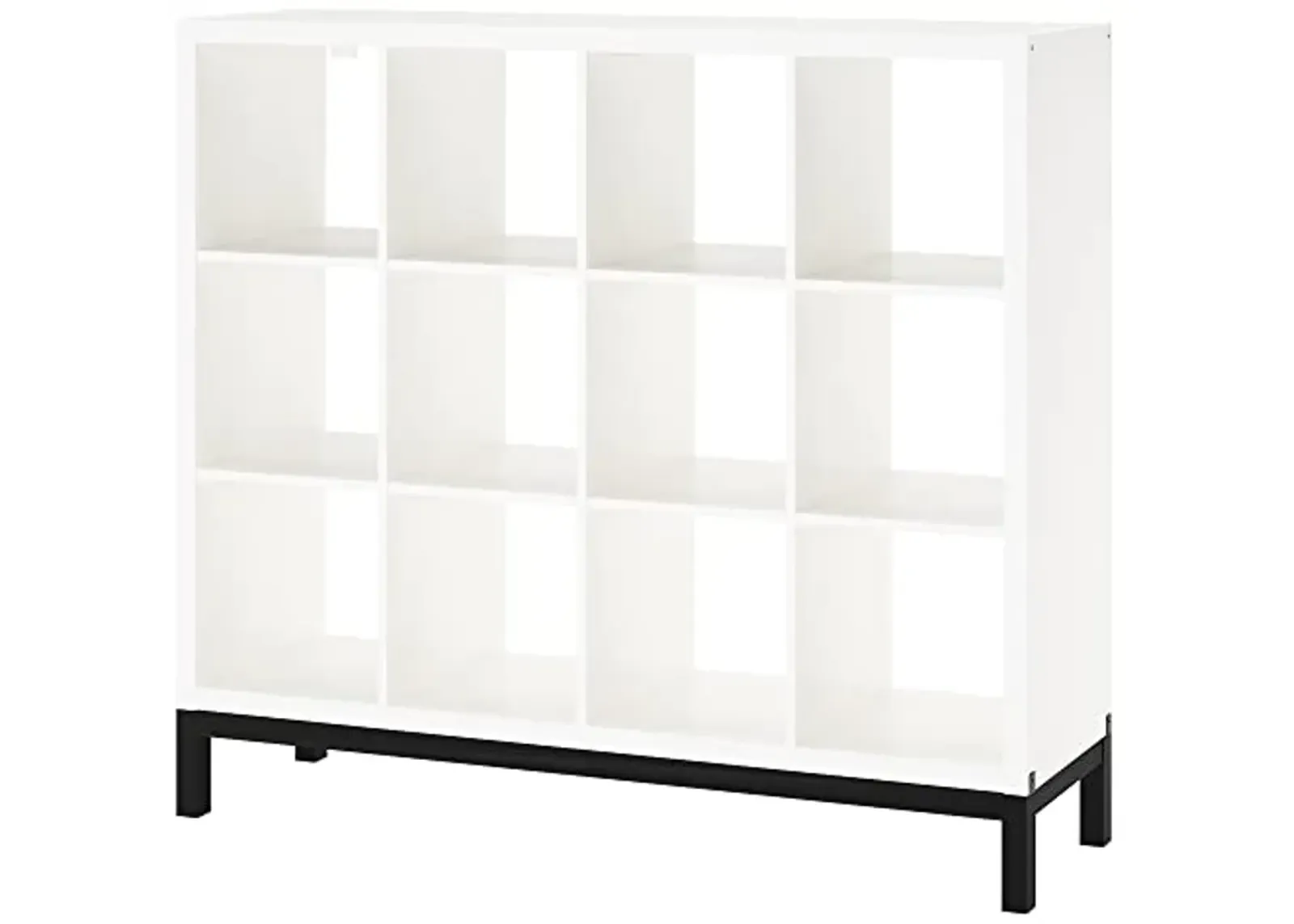 IKEA KALLAX shelving unit with underframe, 147x129 cm, white/black