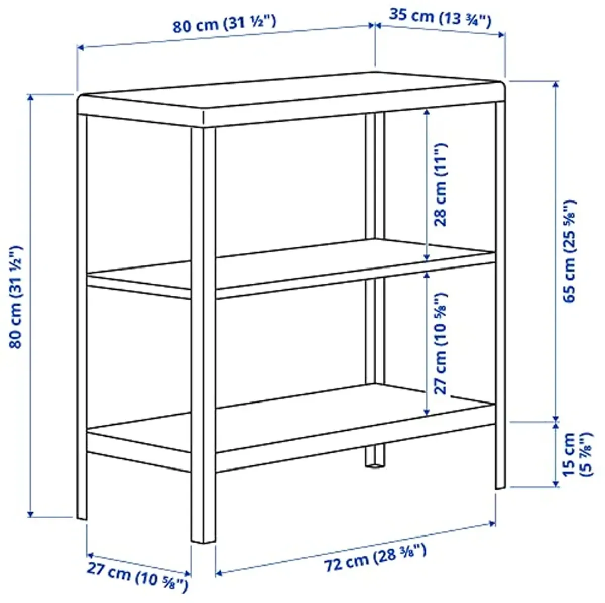 IKEA KOLBJÖRN shelving unit in/outdoor, 80x81 cm, brown-red