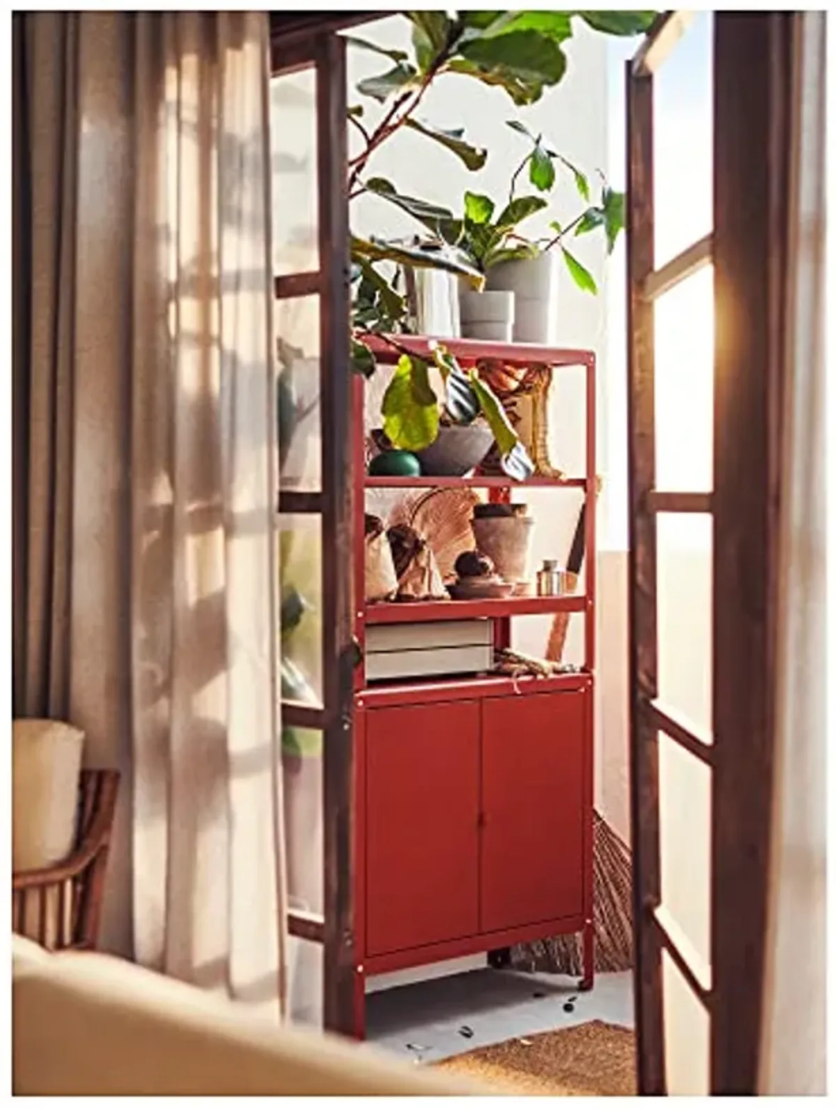 IKEA KOLBJÖRN shelving unit in/outdoor, 80x81 cm, brown-red