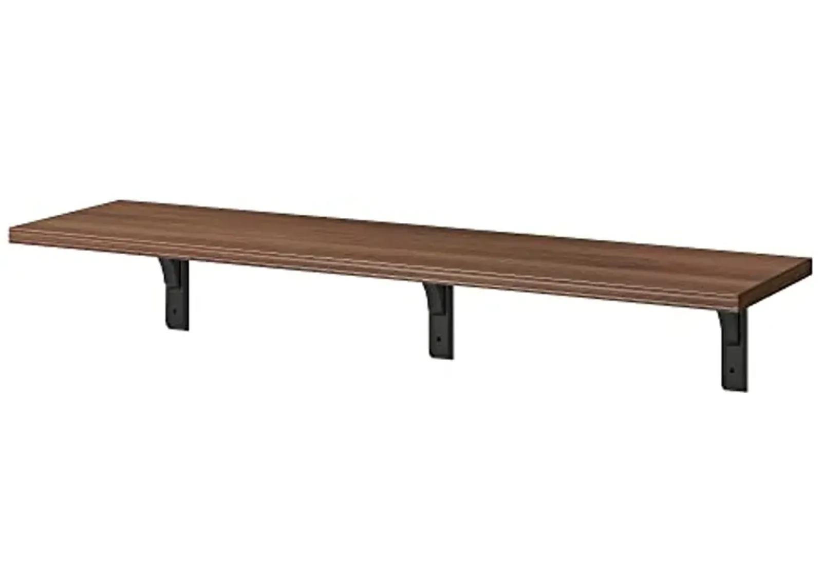 IKEA RAMSHULT/BERGSHULT wall shelf, 120x30 cm, walnut effect/black