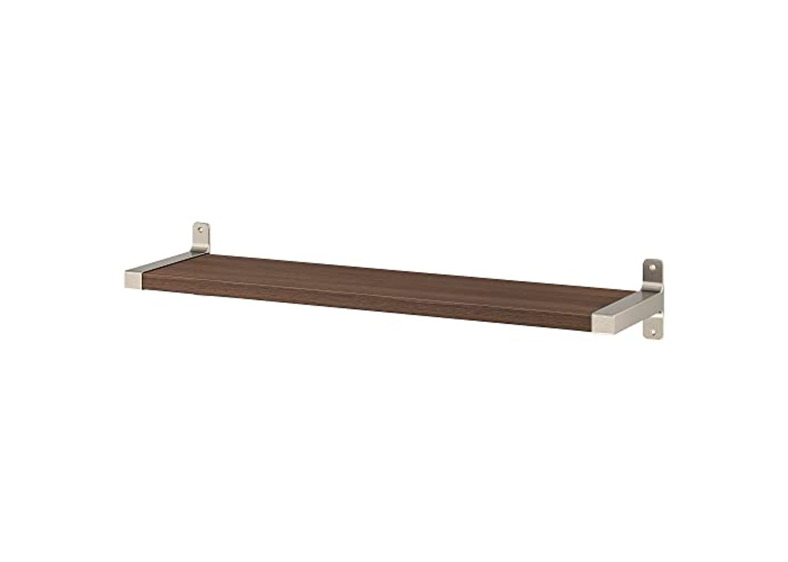 IKEA GRANHULT/BERGSHULT wall shelf, 80x20 cm, walnut effect/nickel-plated