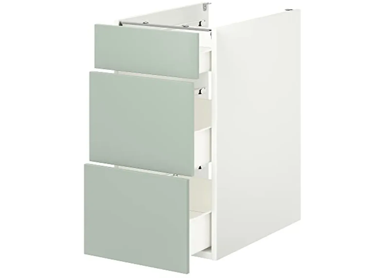 IKEA ENHET base cb w 3 drawers, 40x62x75 cm, white/pale grey-green