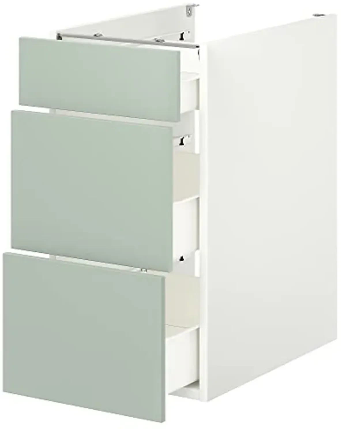 IKEA ENHET base cb w 3 drawers, 40x62x75 cm, white/pale grey-green