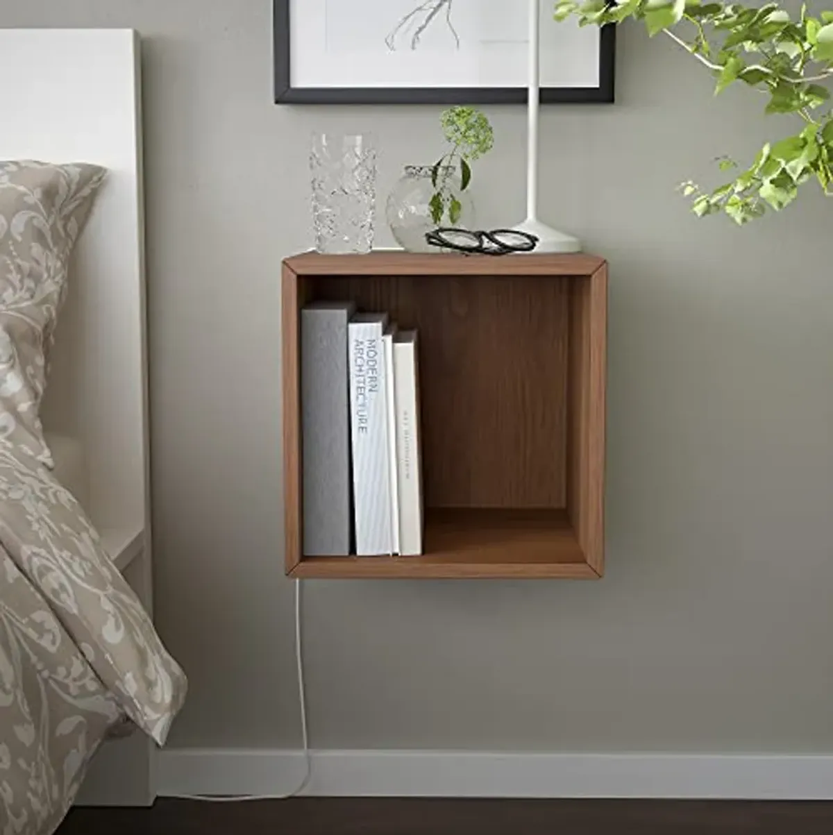 IKEA EKET wall-mounted shelving unit, 35x35x35 cm, walnut effect