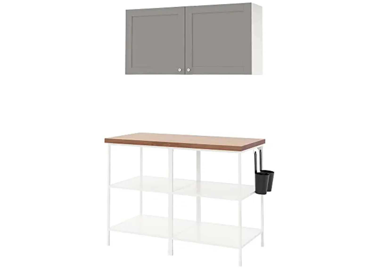 IKEA ENHET storage combination, 123x63.5x207 cm, white/grey frame