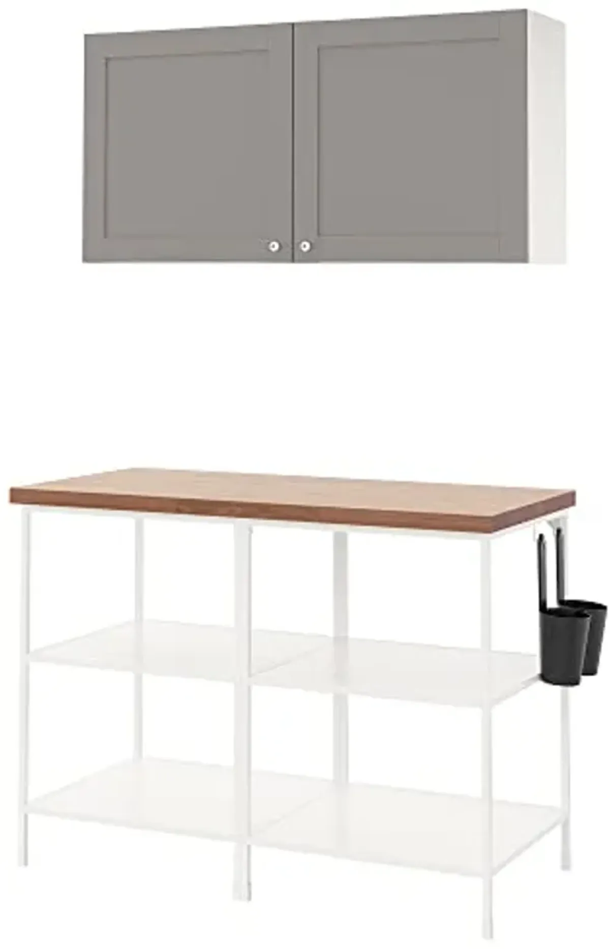 IKEA ENHET storage combination, 123x63.5x207 cm, white/grey frame