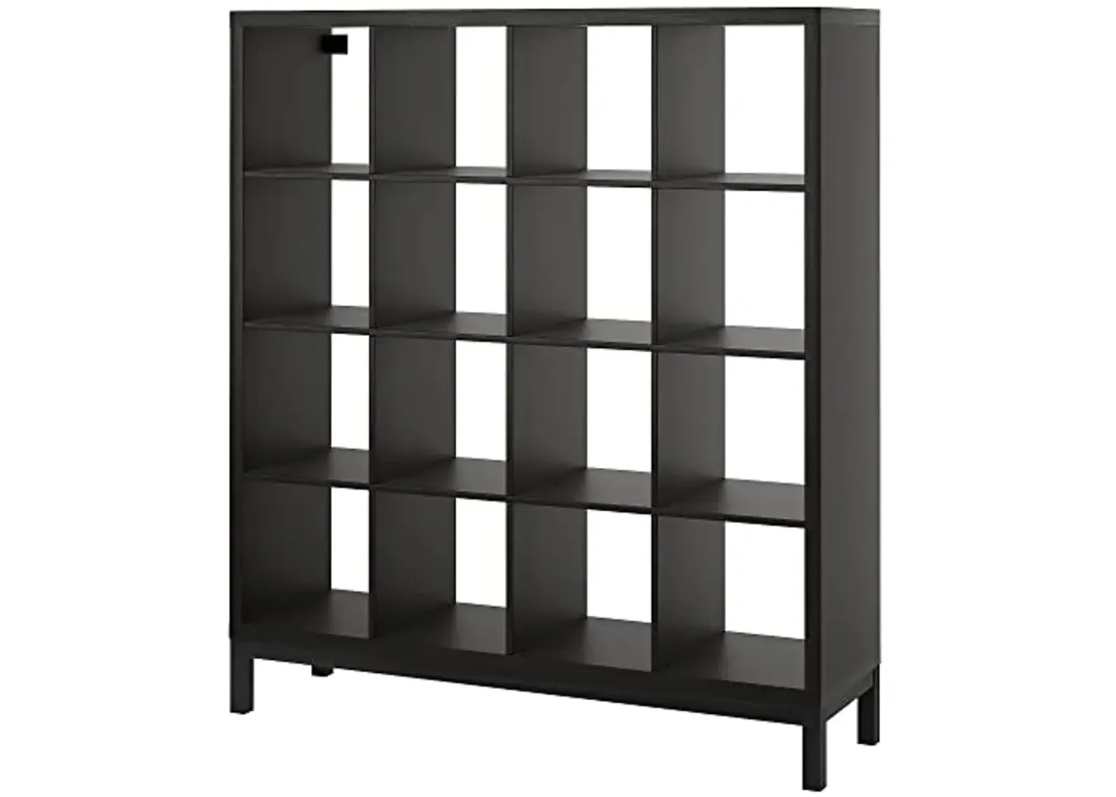 IKEA KALLAX shelving unit with underframe, 147x164 cm, black-brown/black