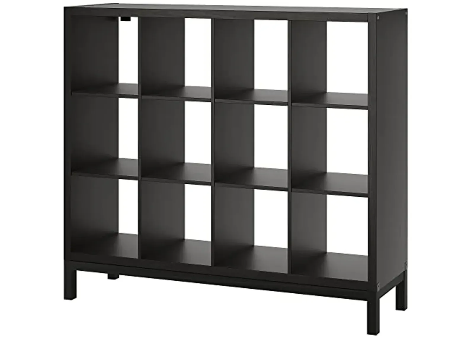 IKEA KALLAX shelving unit with underframe, 147x129 cm, black-brown/black