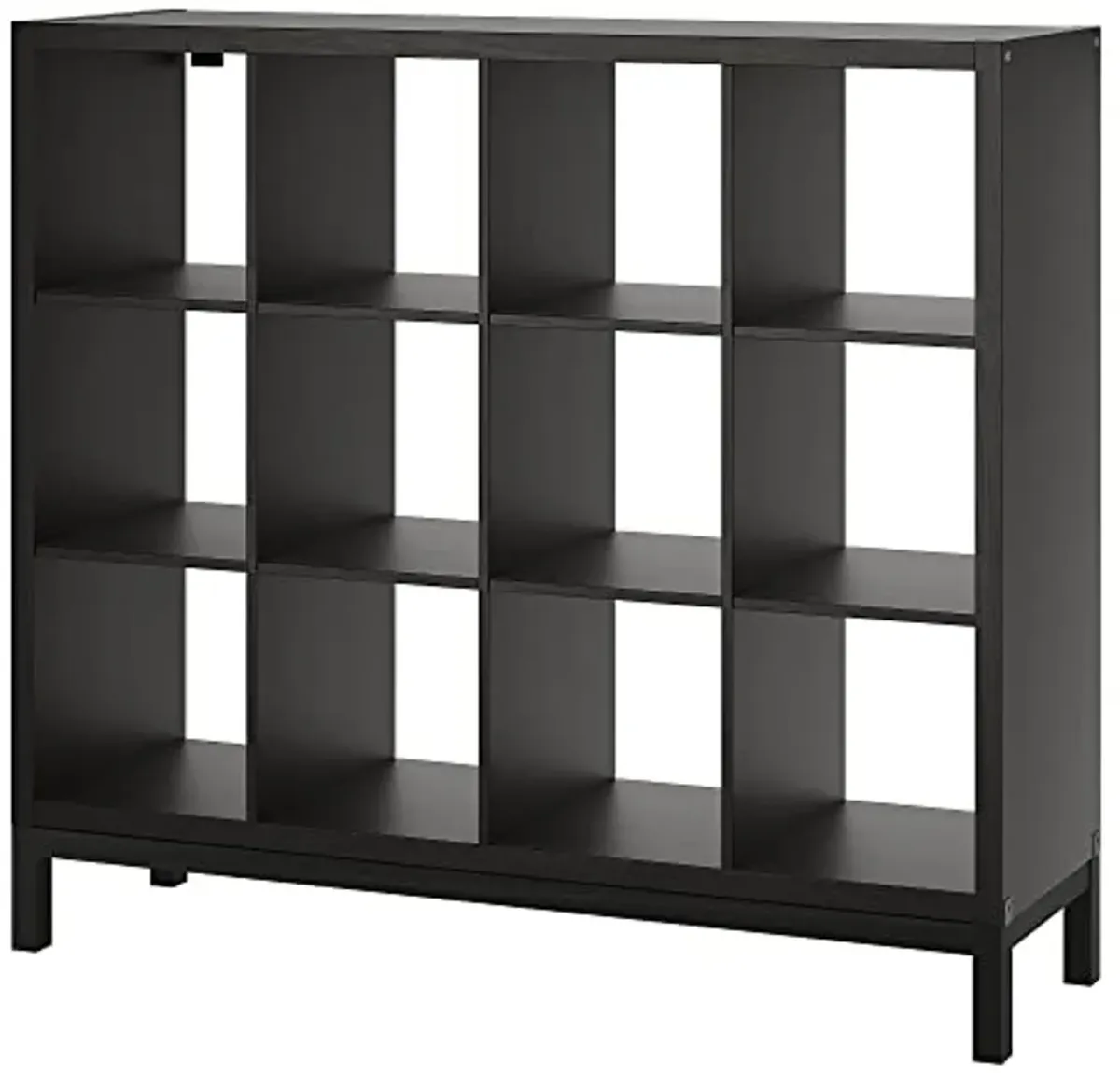 IKEA KALLAX shelving unit with underframe, 147x129 cm, black-brown/black