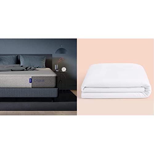 Casper Sleep Original Foam Mattress, Twin XL, Light Grey & Sleep Waterproof Mattress Protector
