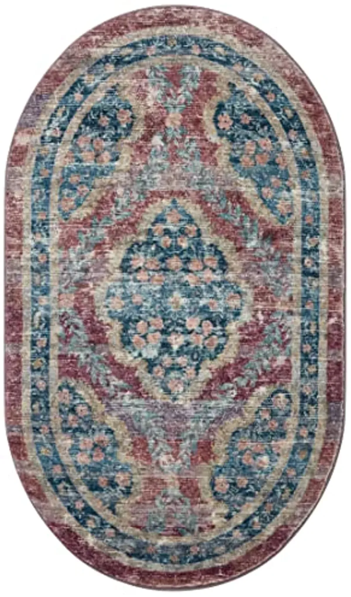 Loloi Rifle Paper Co. x Courtyard Red 2'-3" x 3'-9" Accent Rug