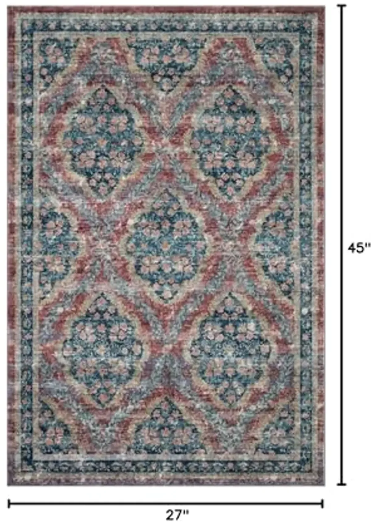 Loloi Rifle Paper Co. x Courtyard Red 2'-3" x 3'-9" Accent Rug