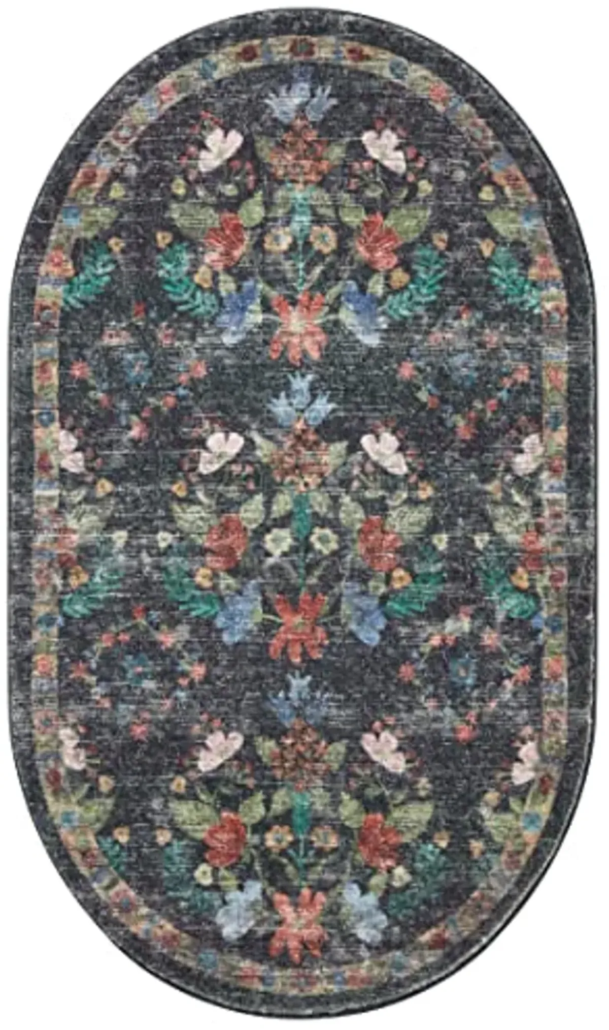 Loloi Rifle Paper Co. x Courtyard Charcoal 2'-6" x 9'-6" Runner Rug