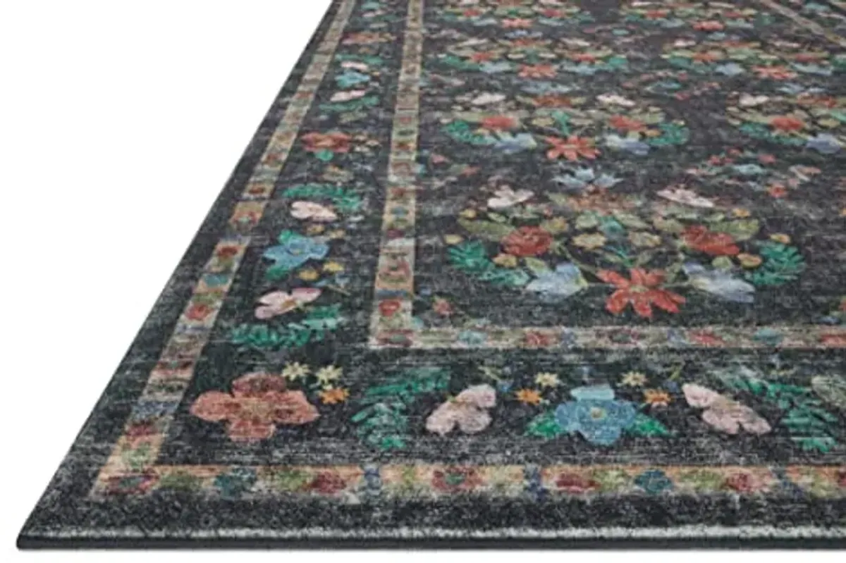 Loloi Rifle Paper Co. x Courtyard Charcoal 2'-6" x 9'-6" Runner Rug