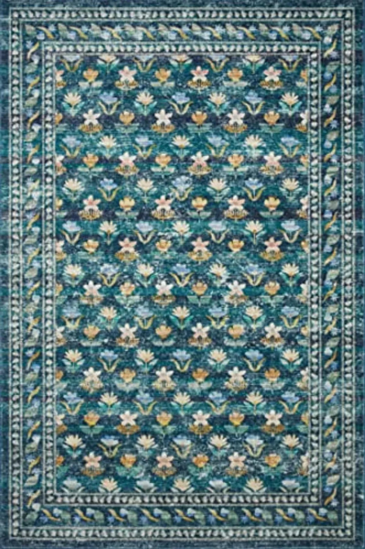 Loloi Rifle Paper Co. x Courtyard Emerald 2'-6" x 7'-6" Runner Rug