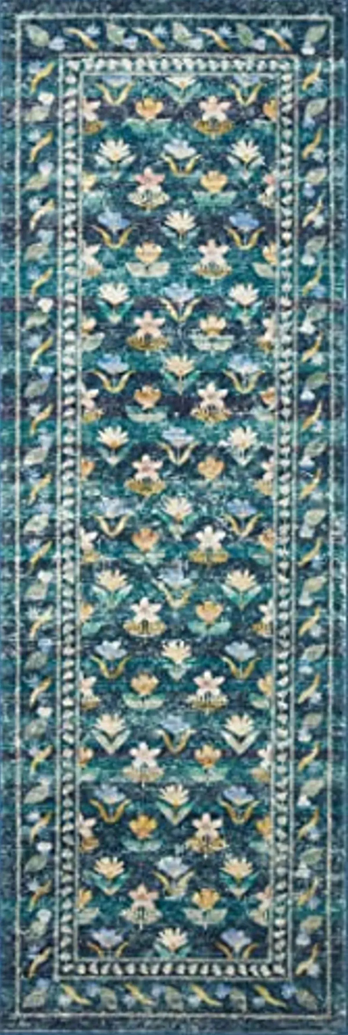 Loloi Rifle Paper Co. x Courtyard Emerald 2'-6" x 7'-6" Runner Rug