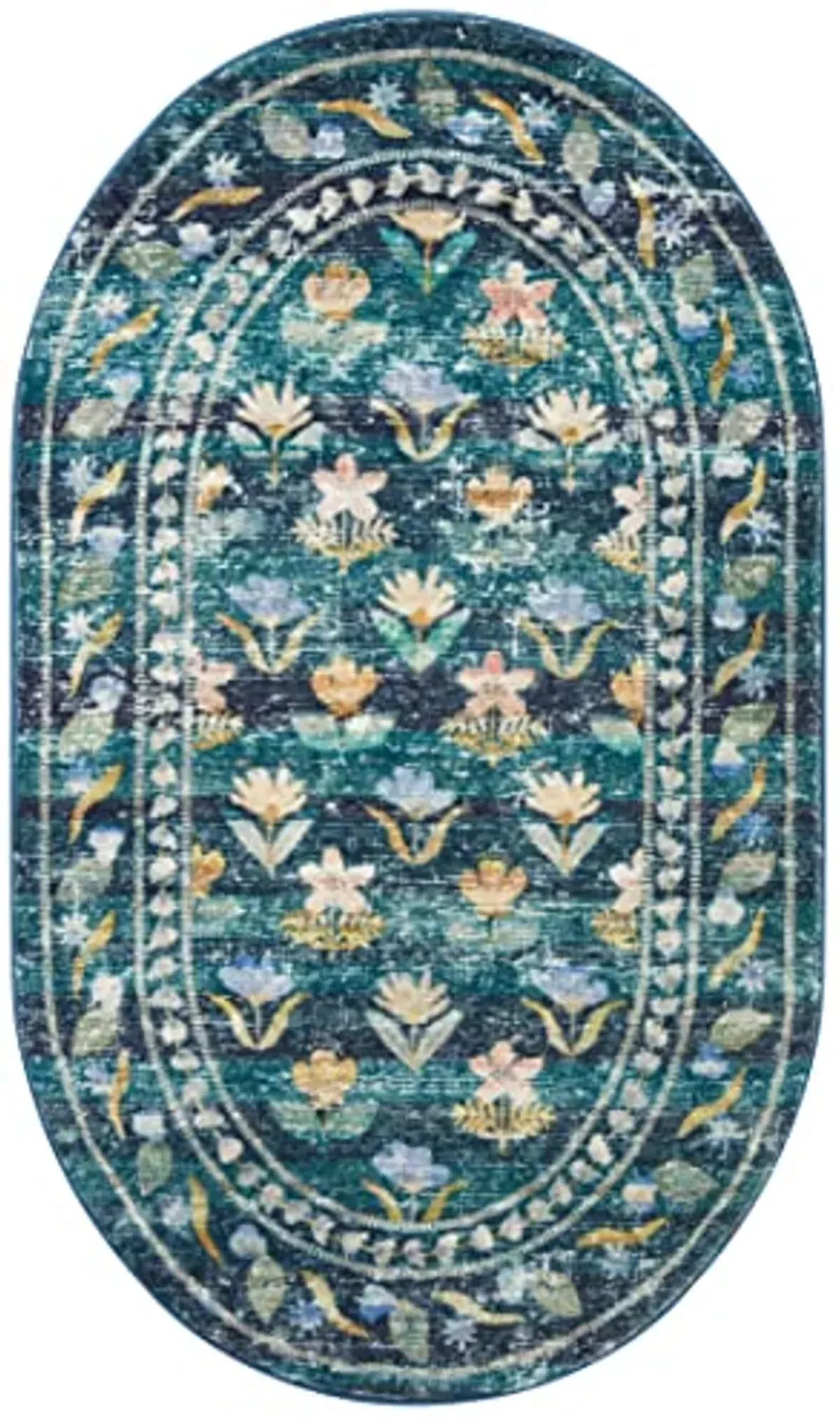 Loloi Rifle Paper Co. x Courtyard Emerald 2'-6" x 7'-6" Runner Rug