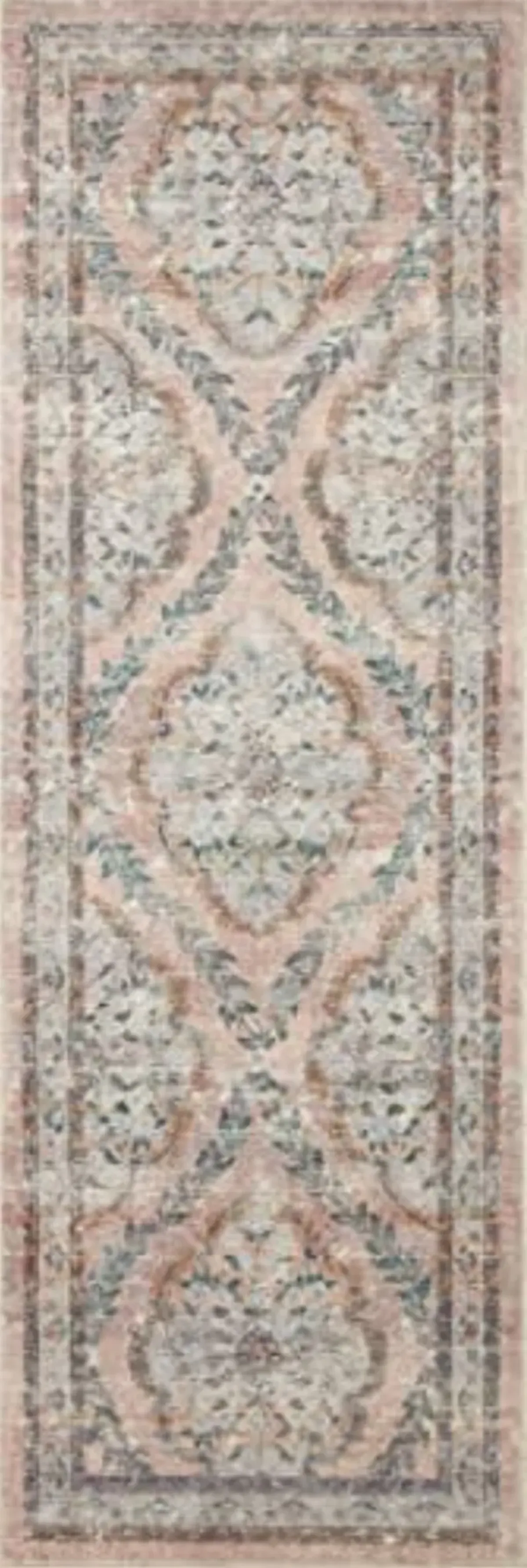 Loloi Rifle Paper Co. x Courtyard Blush 2'-6" x 7'-6" Runner Rug