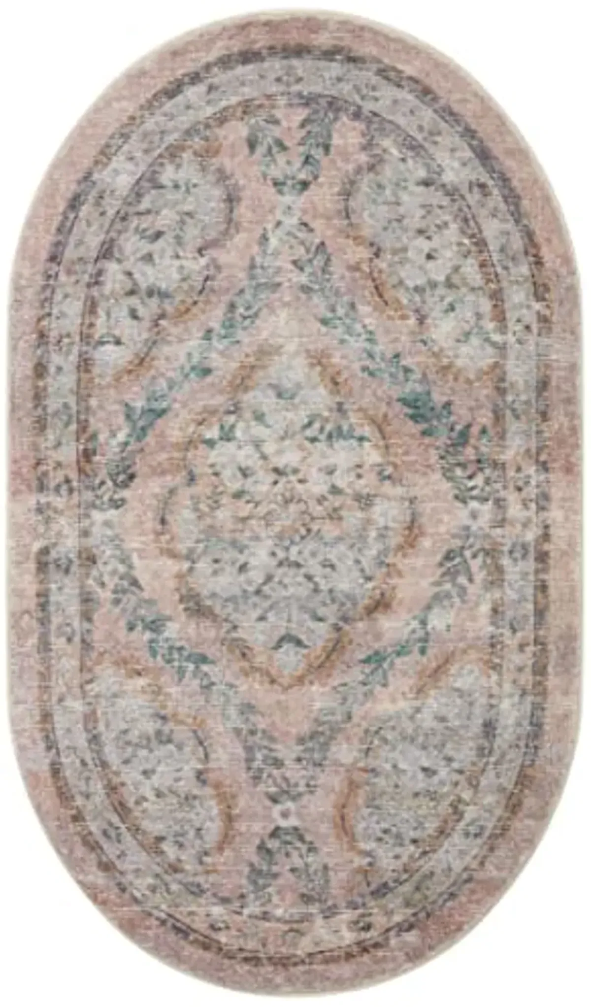 Loloi Rifle Paper Co. x Courtyard Blush 2'-6" x 7'-6" Runner Rug