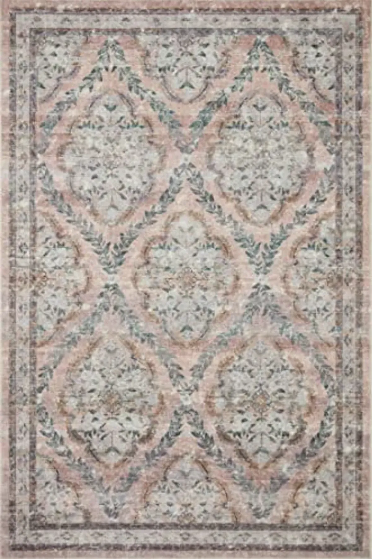 Loloi Rifle Paper Co. x Courtyard Blush 2'-6" x 7'-6" Runner Rug