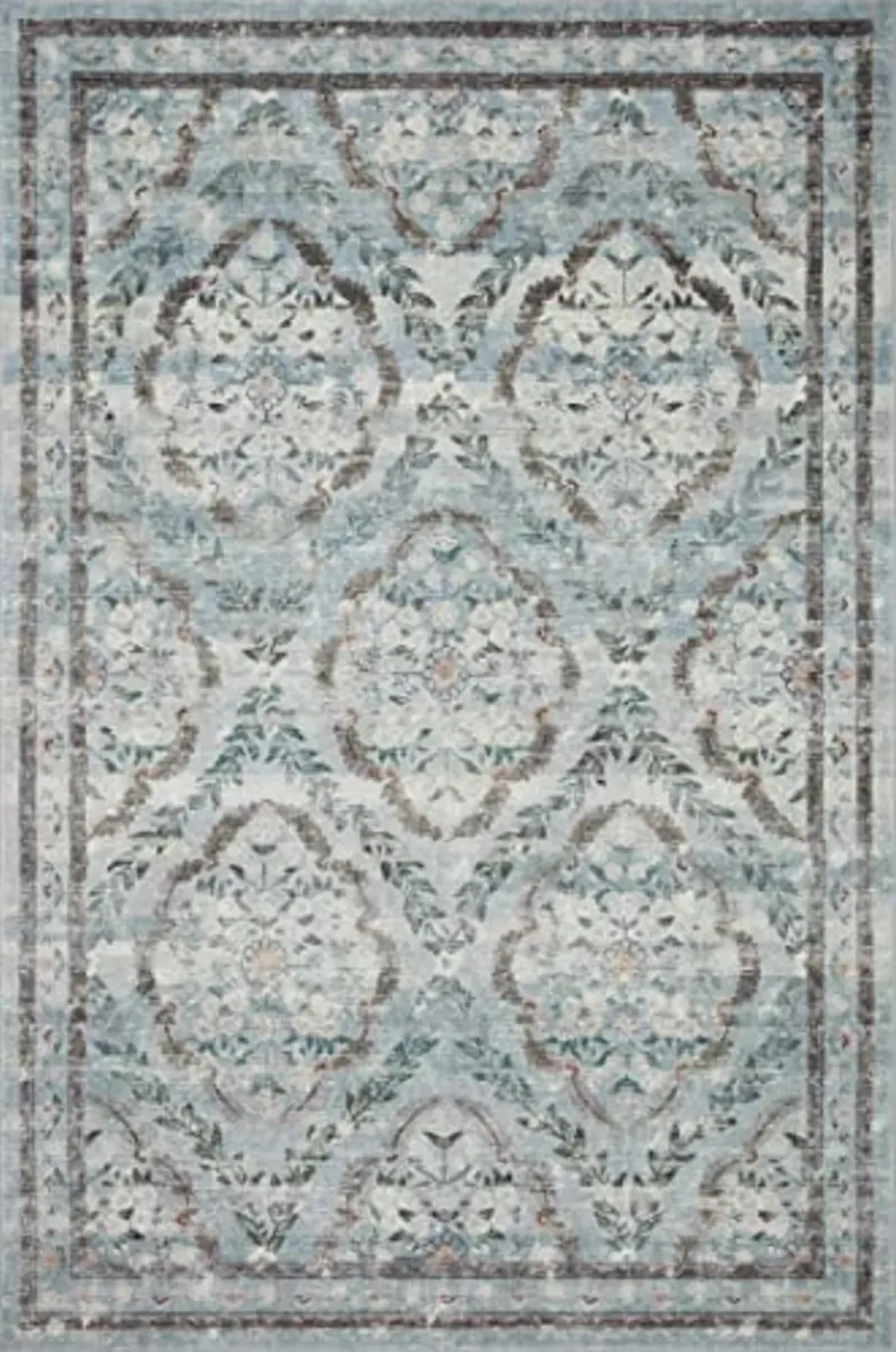 Loloi Rifle Paper Co. x Courtyard Blue 2'-6" x 9'-6" Runner Rug