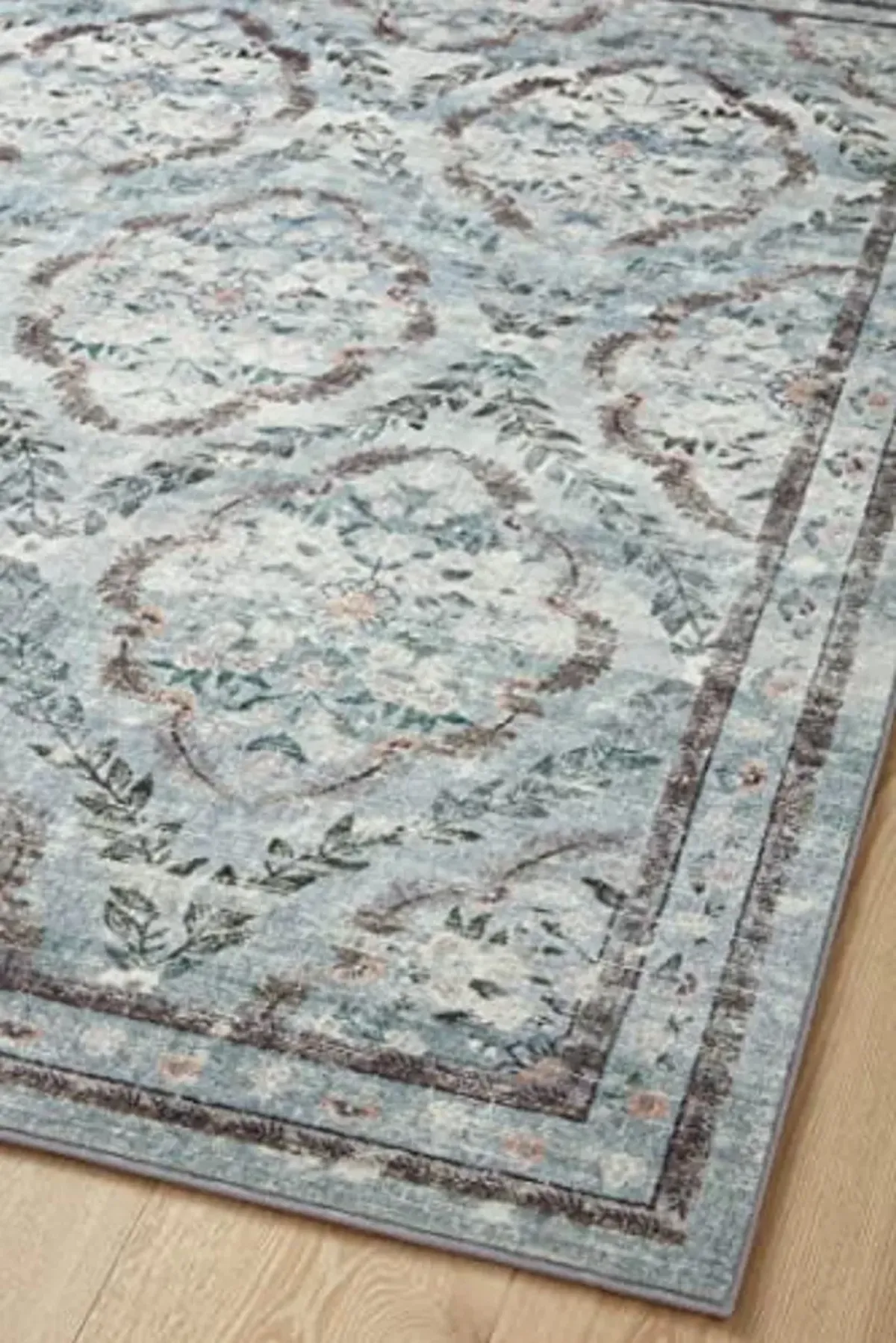 Loloi Rifle Paper Co. x Courtyard Blue 2'-6" x 9'-6" Runner Rug