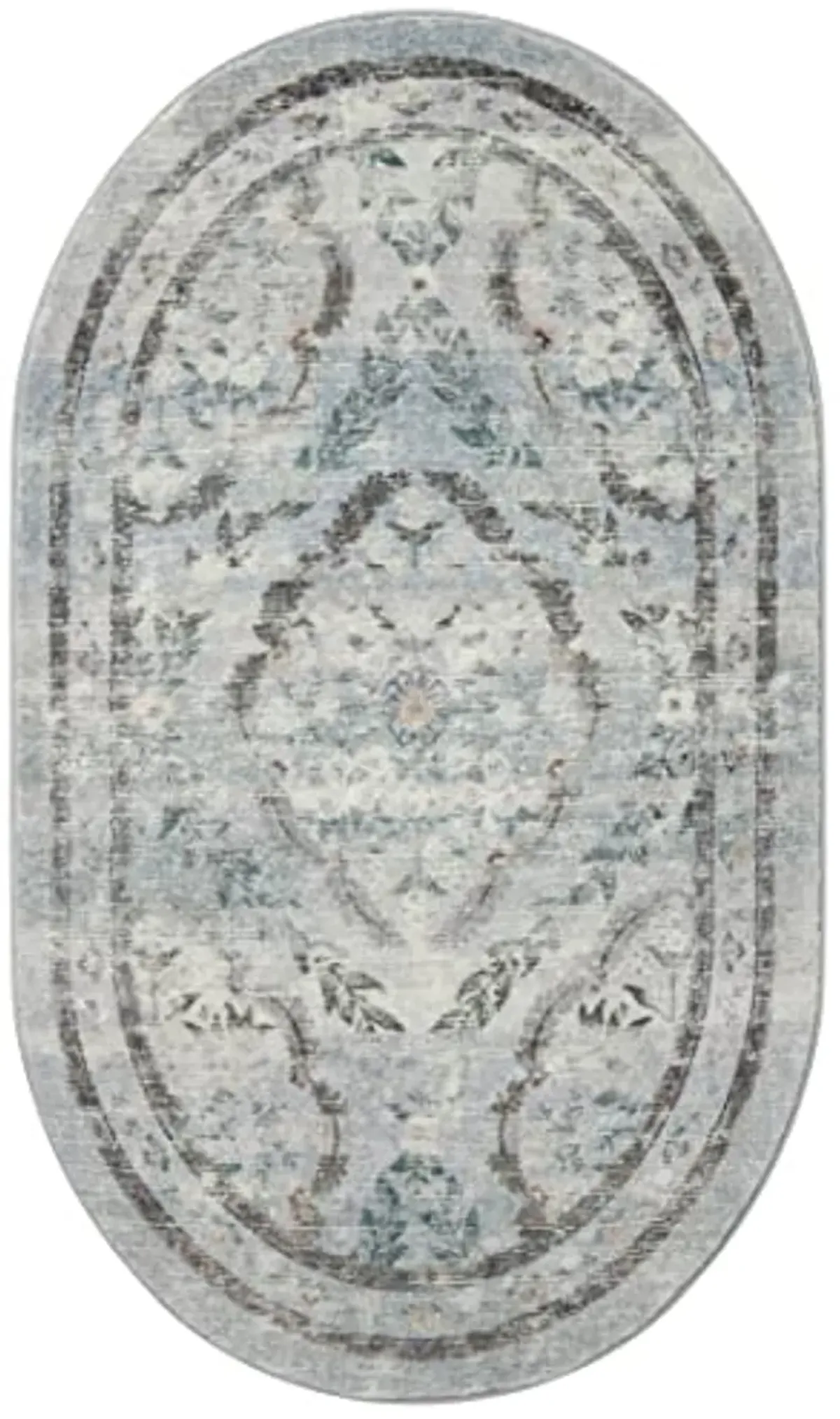 Loloi Rifle Paper Co. x Courtyard Blue 2'-6" x 9'-6" Runner Rug