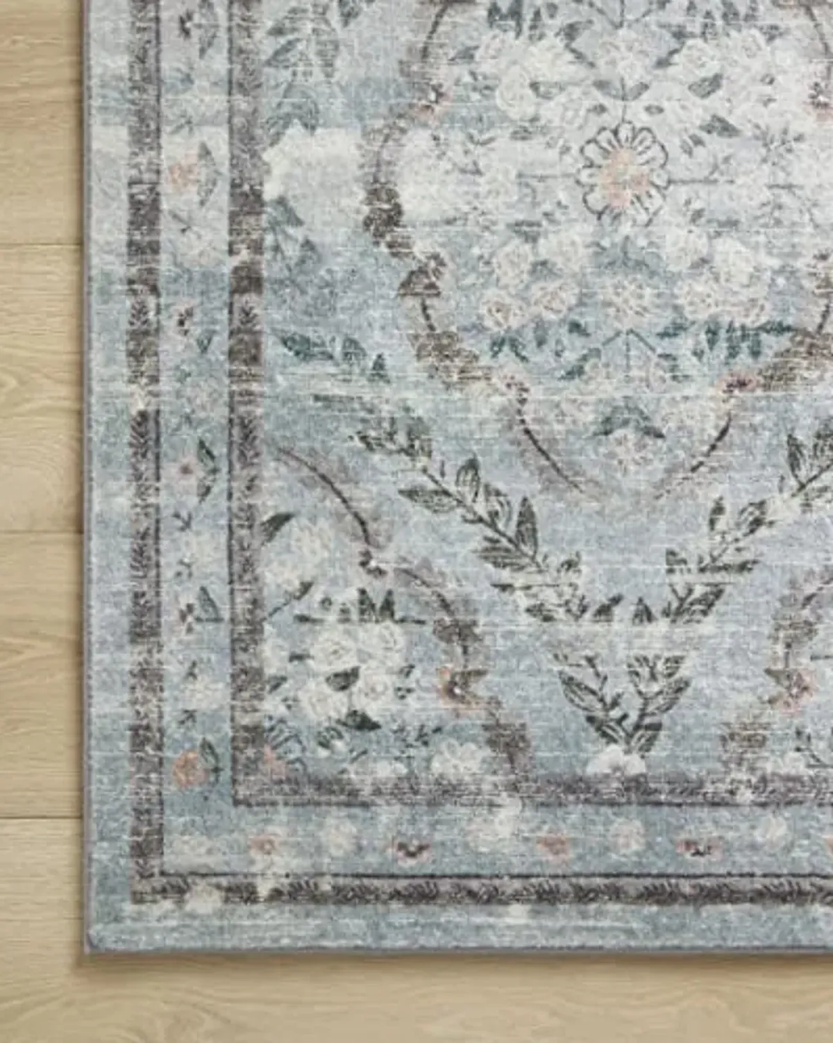 Loloi Rifle Paper Co. x Courtyard Blue 2'-6" x 9'-6" Runner Rug