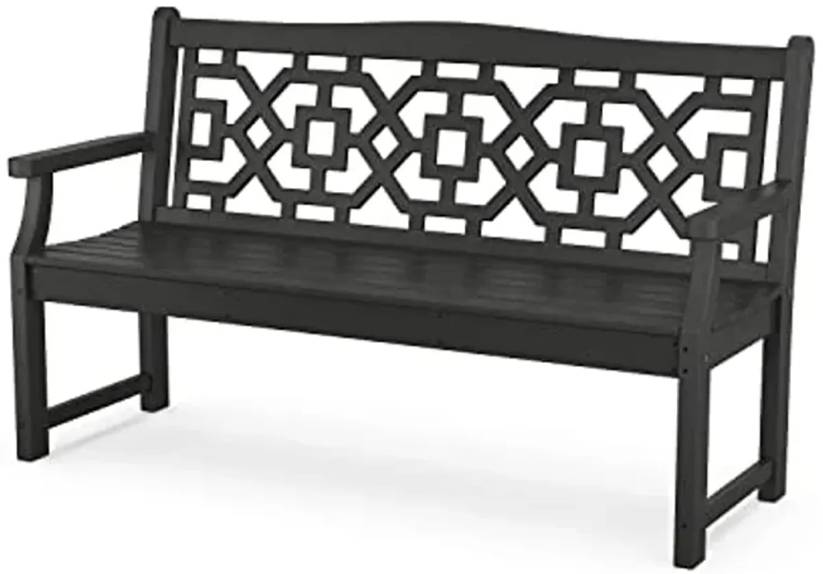 MARTHA STEWART MSTGB601BL Chinoiserie 60" Garden Bench, Black