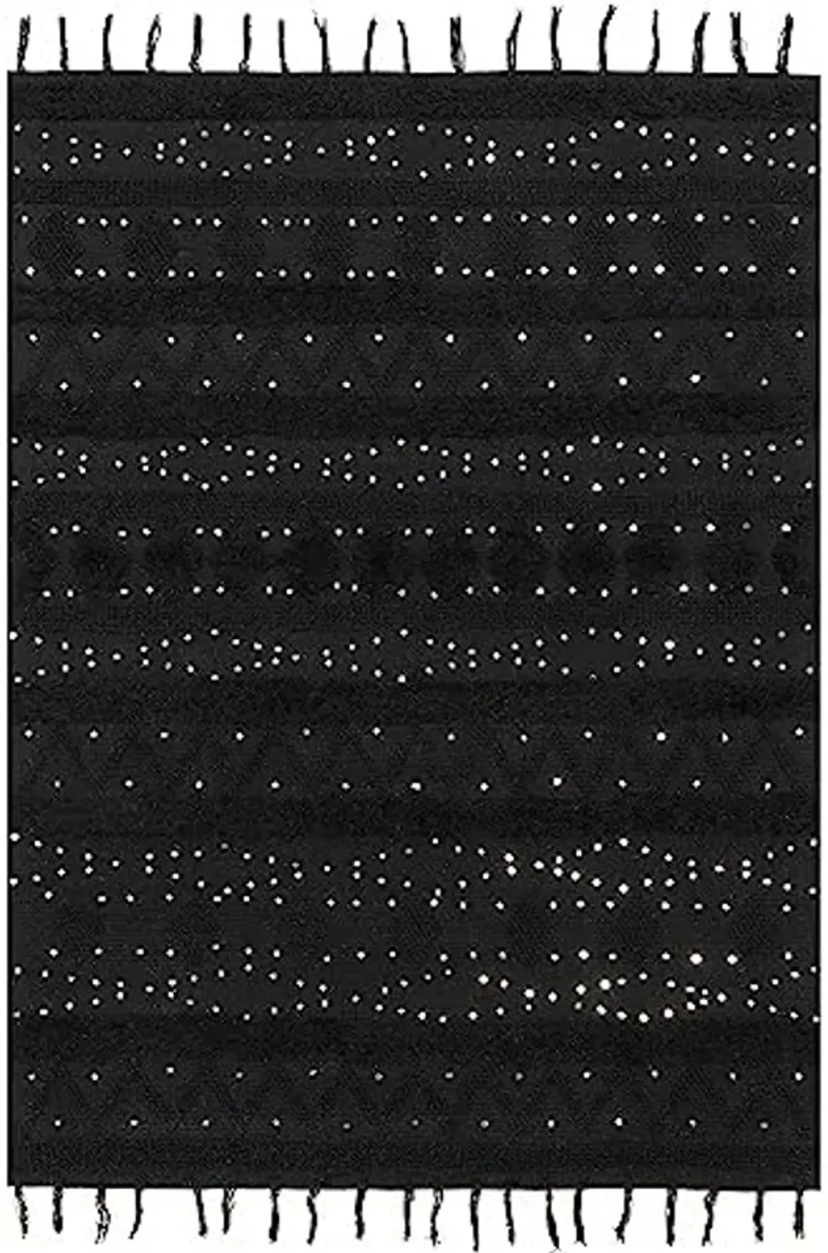 Rugs USA x Arvin Olano Chandy Textured Wool Area Rug, 6x9, Black