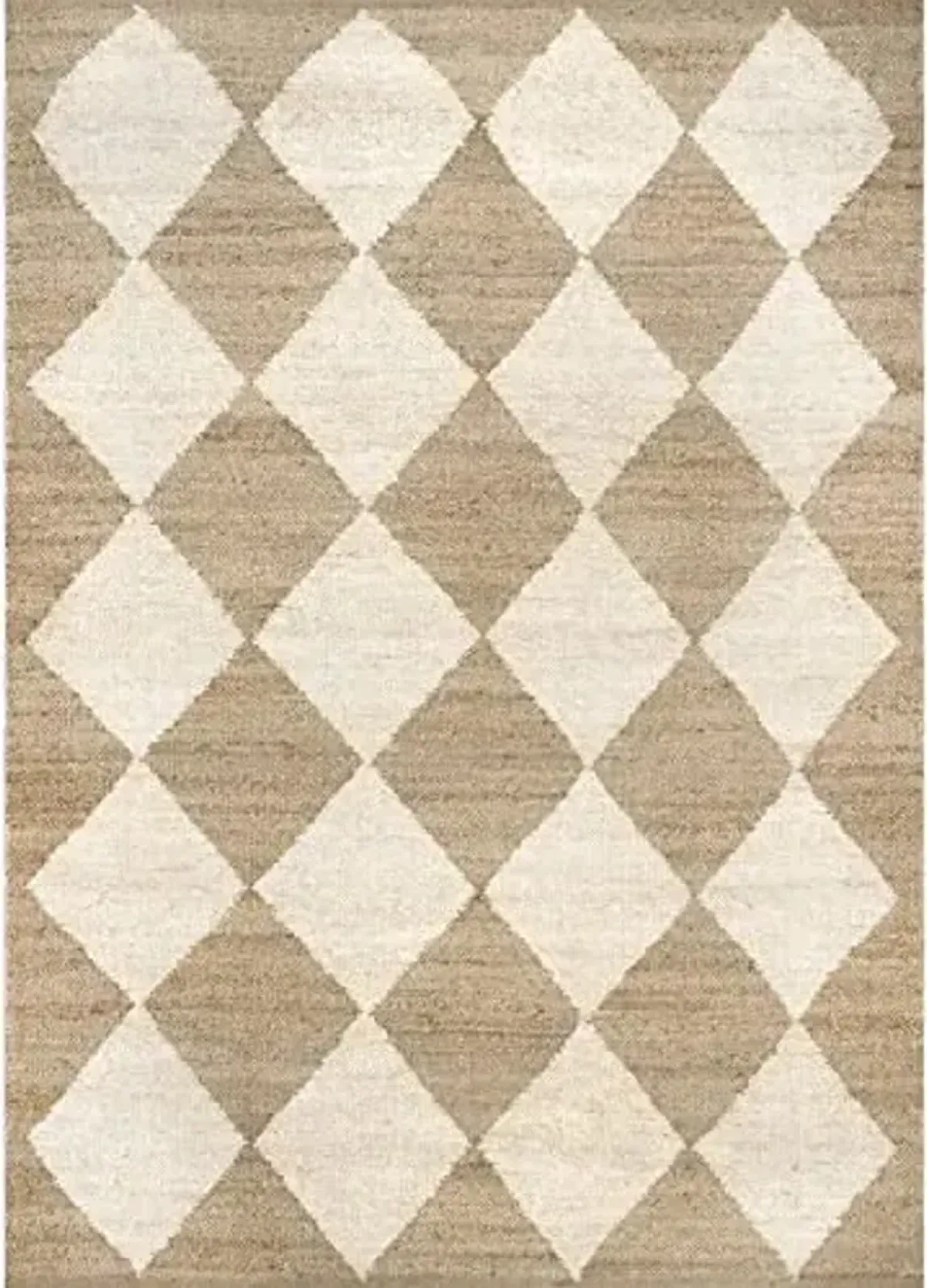 Rugs USA Livy Handmade, Natural/Ivory, 8'6" x 11'6", Diamond Checker, Jute, Soft and Textured, High Traffic, Stain Resistant, Easy Clean, Durable Runner for Bedroom, Living Room, Dining Space, Foyer