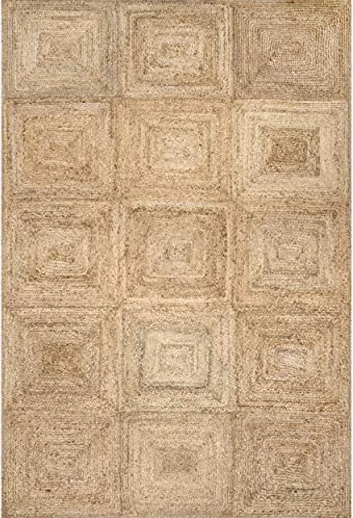 Rugs USA x Lauren Liess Juniper Tiled Jute Area Rug, 9x12, Natural