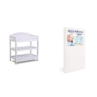Delta Children Infant Changing Table with Pad & Graco Premium Foam Crib & Toddler Mattress–GREENGUARD Gold Certified, CertiPUR-US Certified Foam, Machine Washable, Water-Resistant and Removable Cover