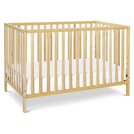 DaVinci Union 4-in-1 Convertible Crib in Natural, Greenguard Gold Certified & Dream On Me Honeycomb Orthopedic Firm Fiber Standard Baby Crib Mattress | Greenguard Gold Certified