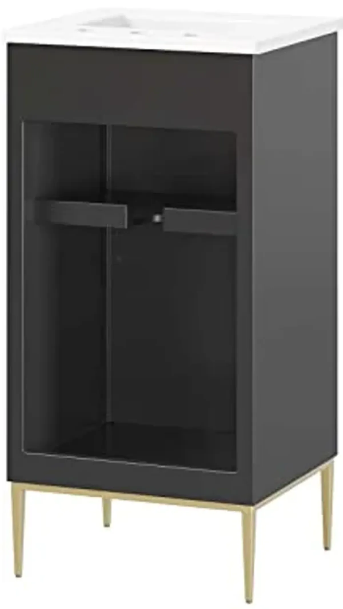 Modway Awaken Bathroom Vanity Cabinet, 18", White Black