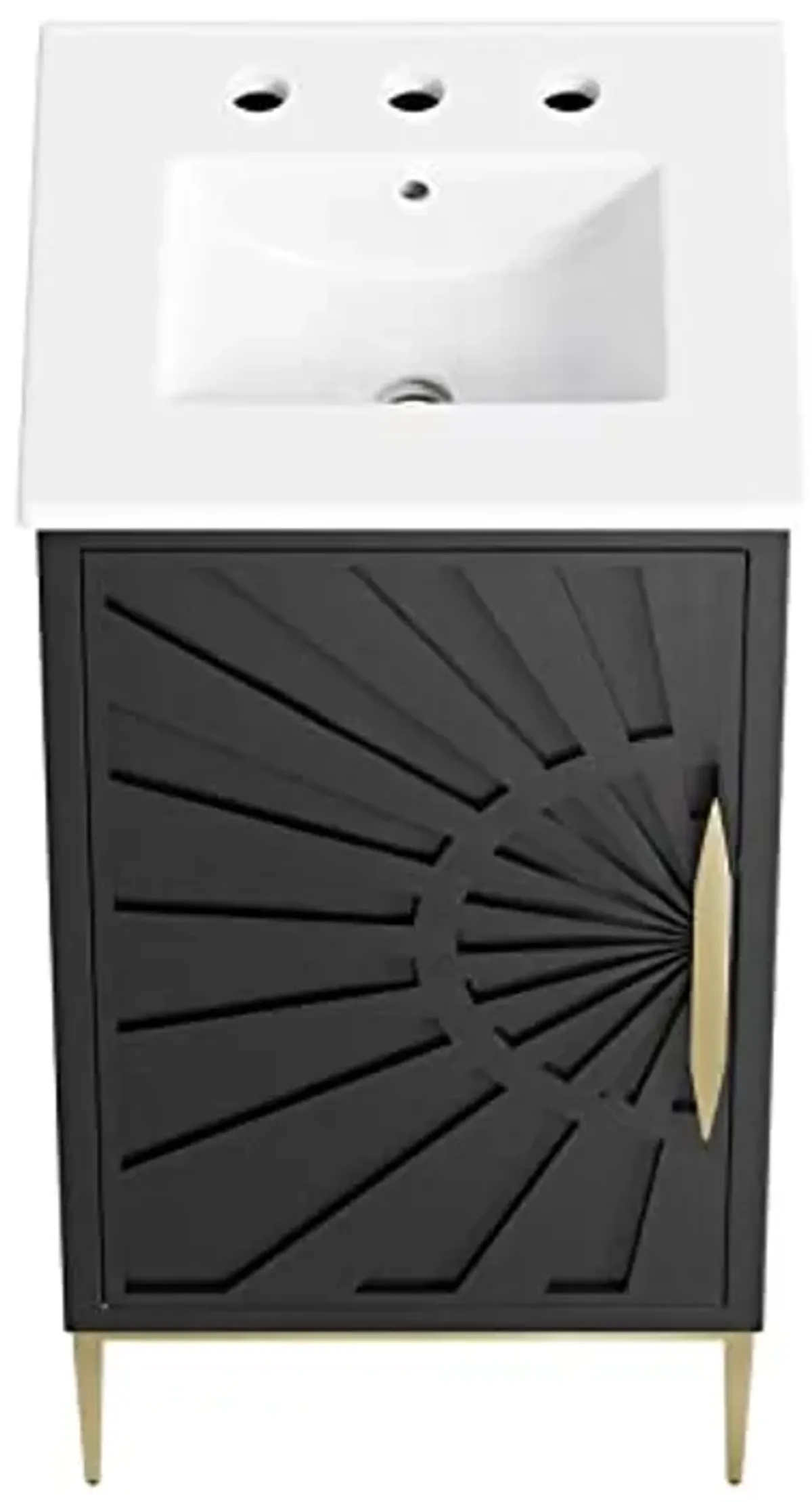 Modway Awaken Bathroom Vanity Cabinet, 18", White Black