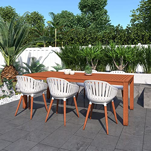 Amazonia Clifton 7pc FSC Wood Outdoor Patio Dining Set Black Chairs