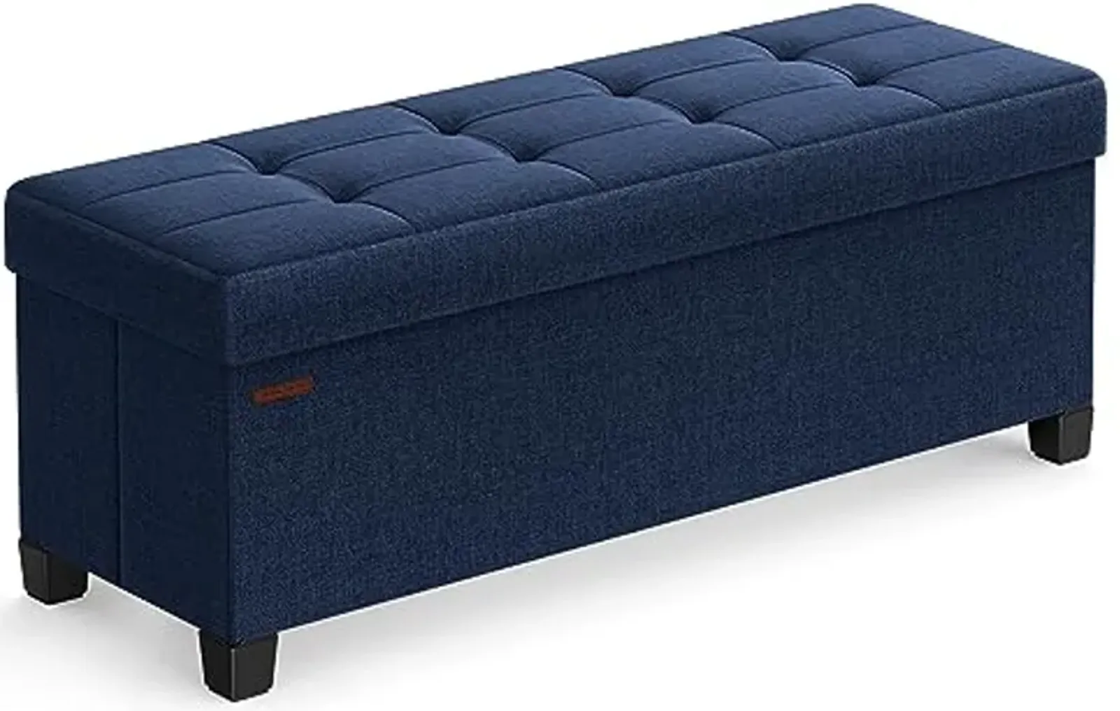 SONGMICS midnight blue 43-inch storage ottoman bench with legs