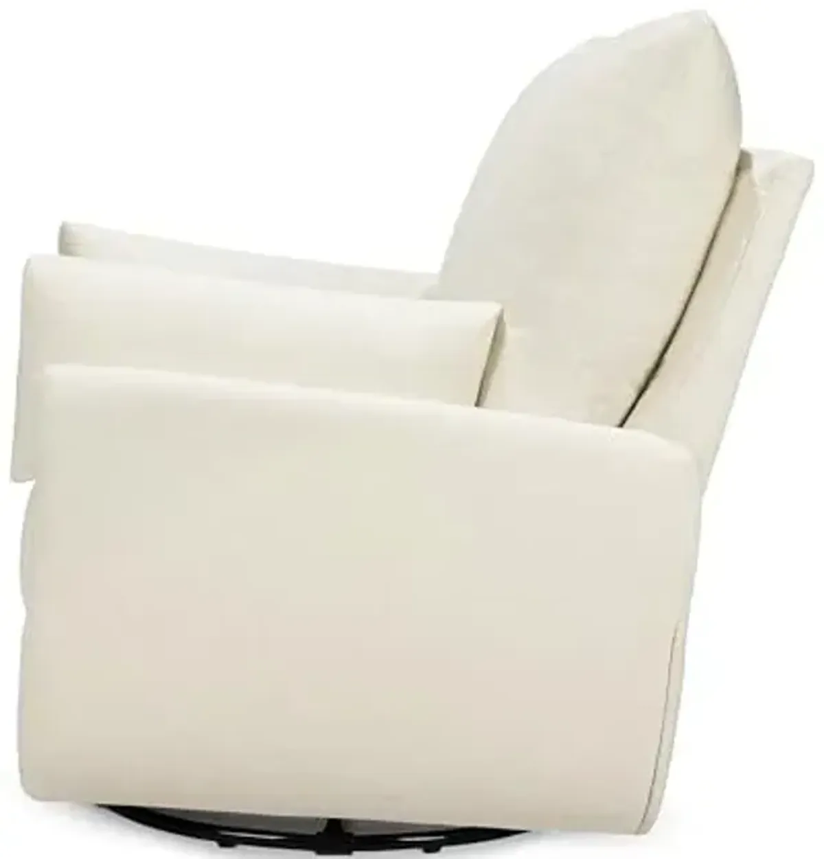 Davinci Juno 360° Swivel Rocker Chair - GREENGUARD Gold, FSC & Certi-PUR US Certified - Spacious & Cozy Rocking Glider - Glider Rocking Chair for Nursery & Living Room - Vanilla with Metal Base