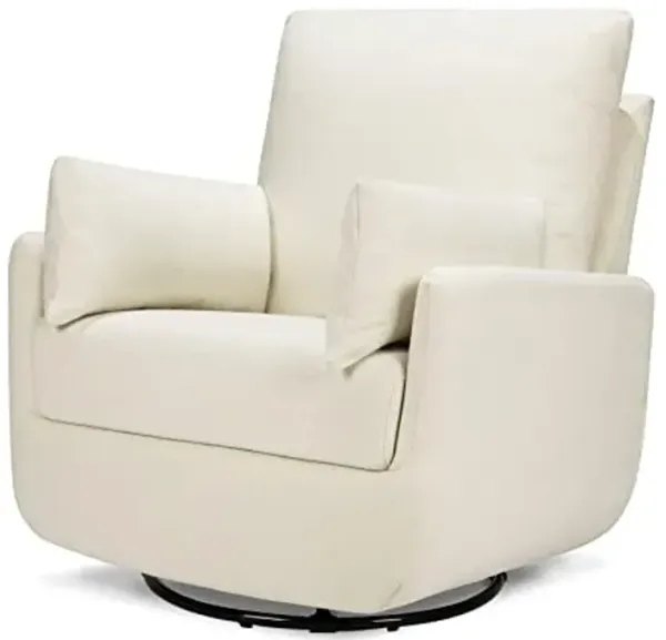 Davinci Juno 360° Swivel Rocker Chair - GREENGUARD Gold, FSC & Certi-PUR US Certified - Spacious & Cozy Rocking Glider - Glider Rocking Chair for Nursery & Living Room - Vanilla with Metal Base