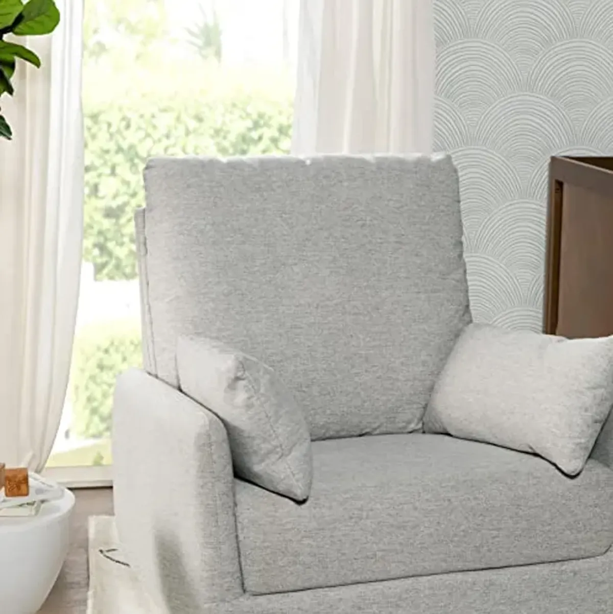 DaVinci Juno Swivel Glider in Frost Grey, Greenguard Gold & CertiPUR-US Certified