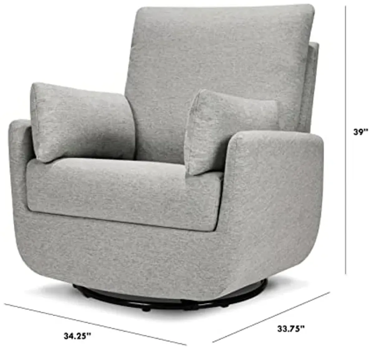 DaVinci Juno Swivel Glider in Frost Grey, Greenguard Gold & CertiPUR-US Certified