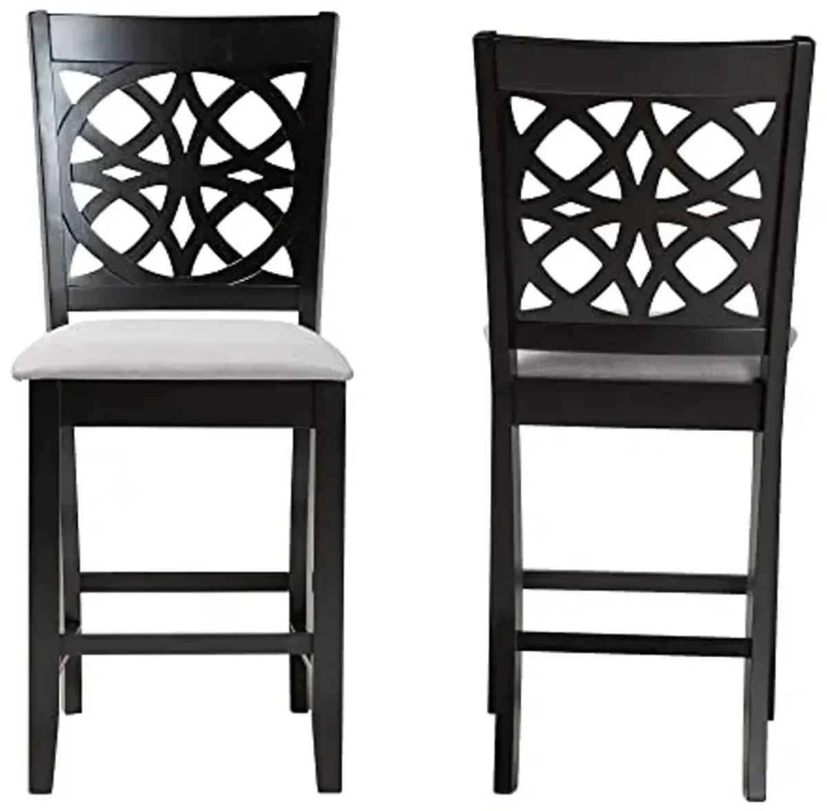 Baxton Studio Abigail Counter Stools, Set of 2, Grey/Dark Brown
