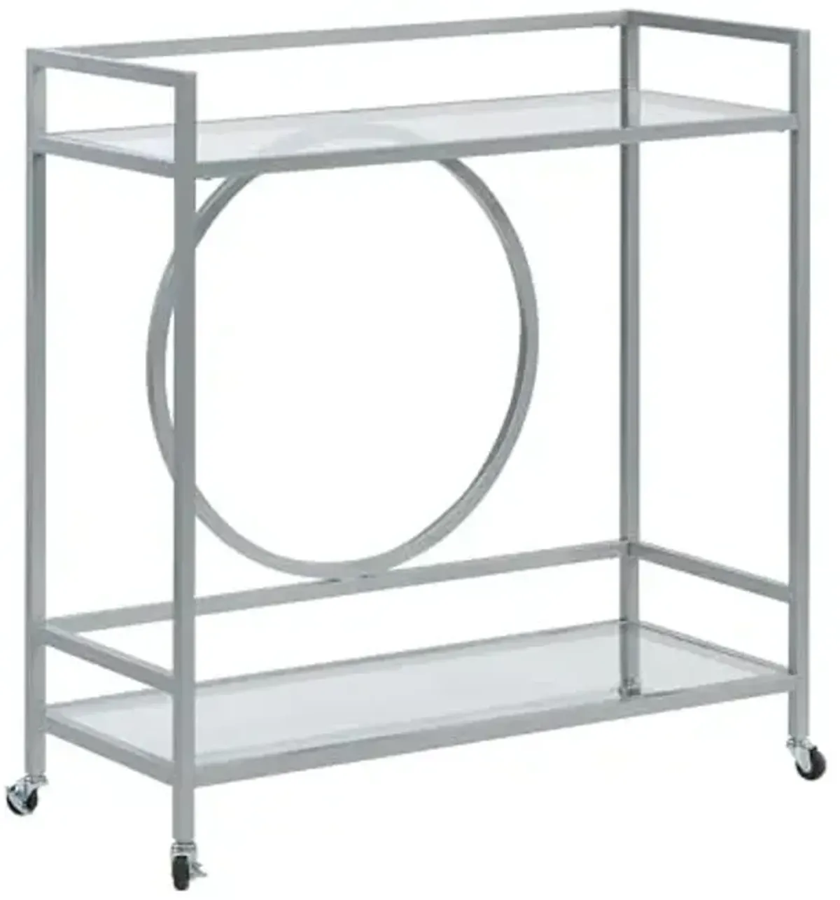 Sauder International Lux Bar Cart, Silver Finish
