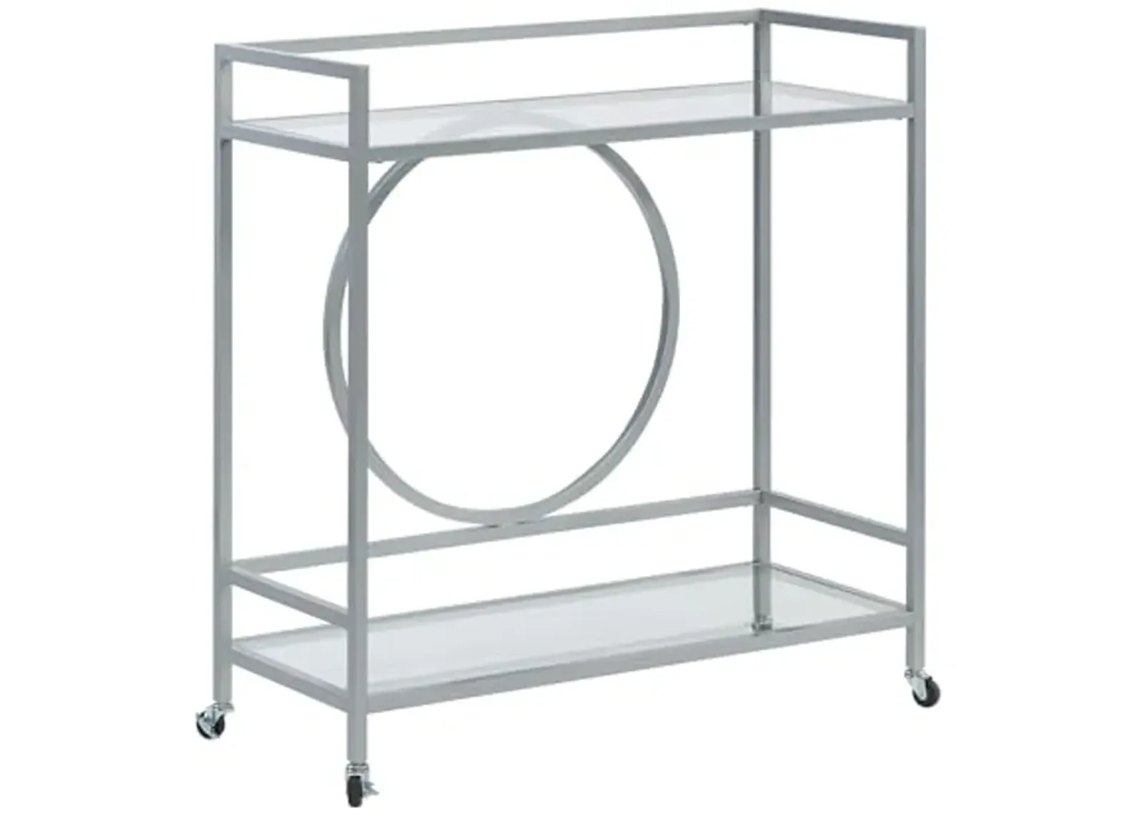 Sauder International Lux Bar Cart, Silver Finish