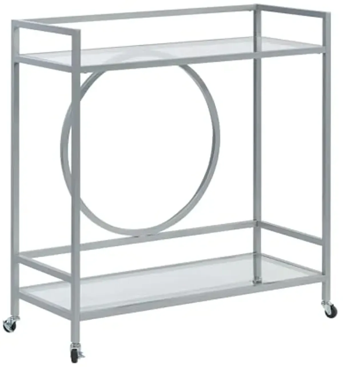 Sauder International Lux Bar Cart, Silver Finish