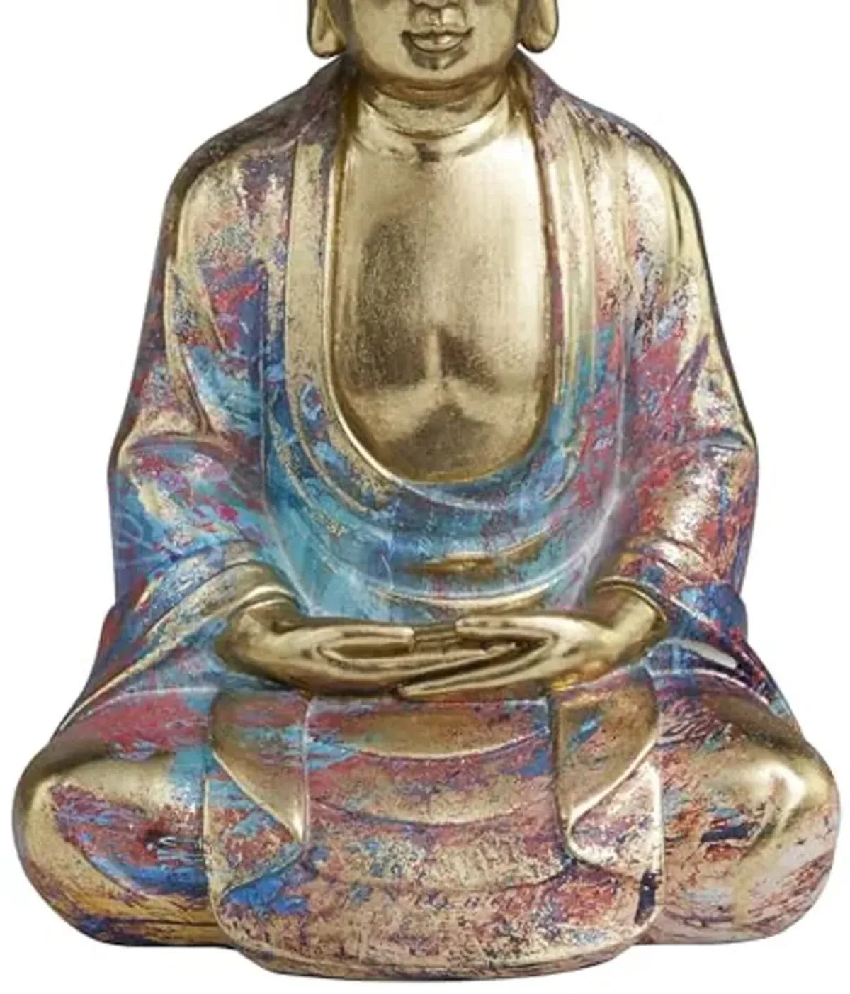 The Novogratz Resin Buddha Decorative Sculpture Home Decor Statue, Accent Figurine 8" x 6" x 12", Multi Colored