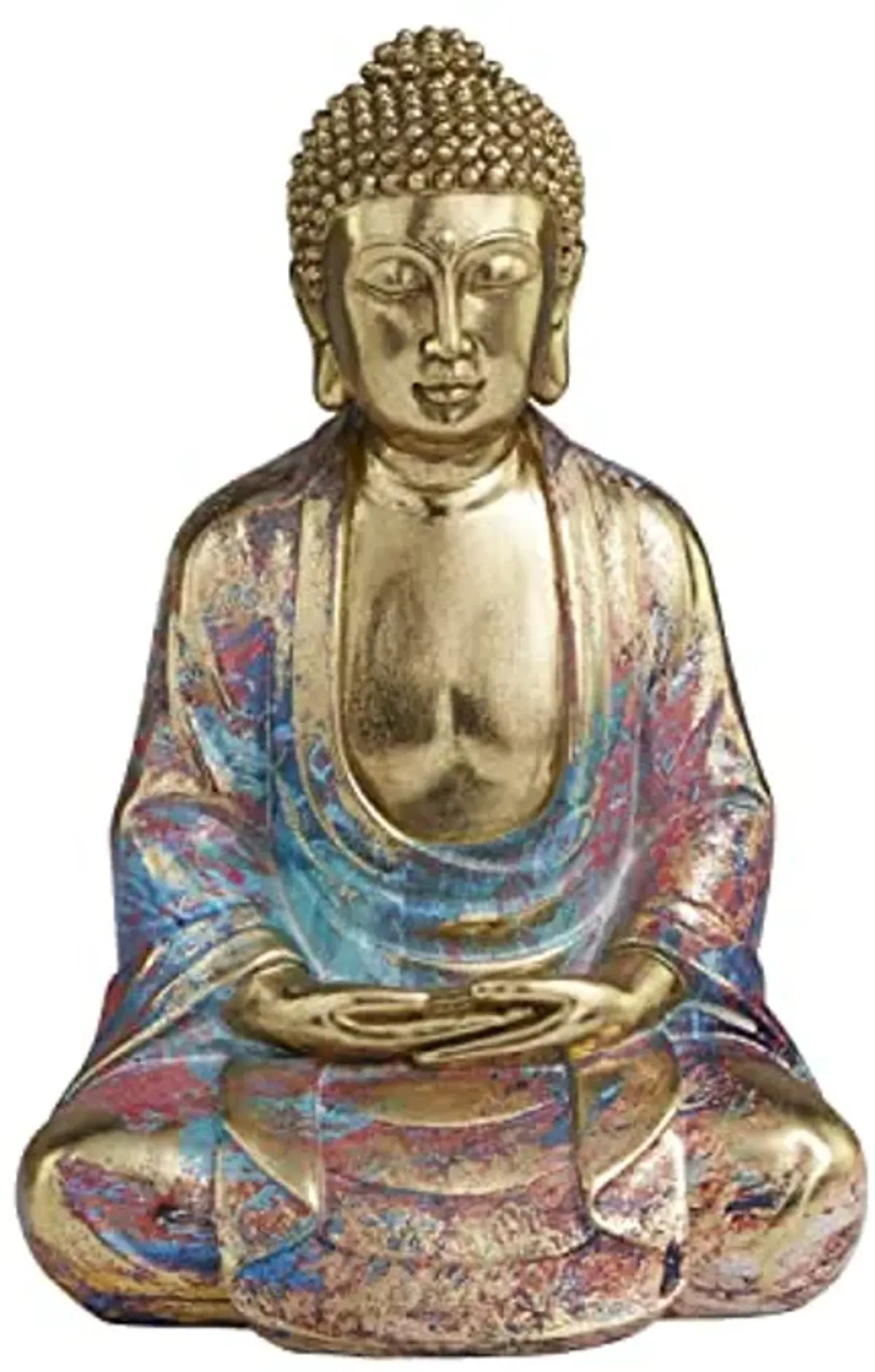 The Novogratz Resin Buddha Decorative Sculpture Home Decor Statue, Accent Figurine 8" x 6" x 12", Multi Colored