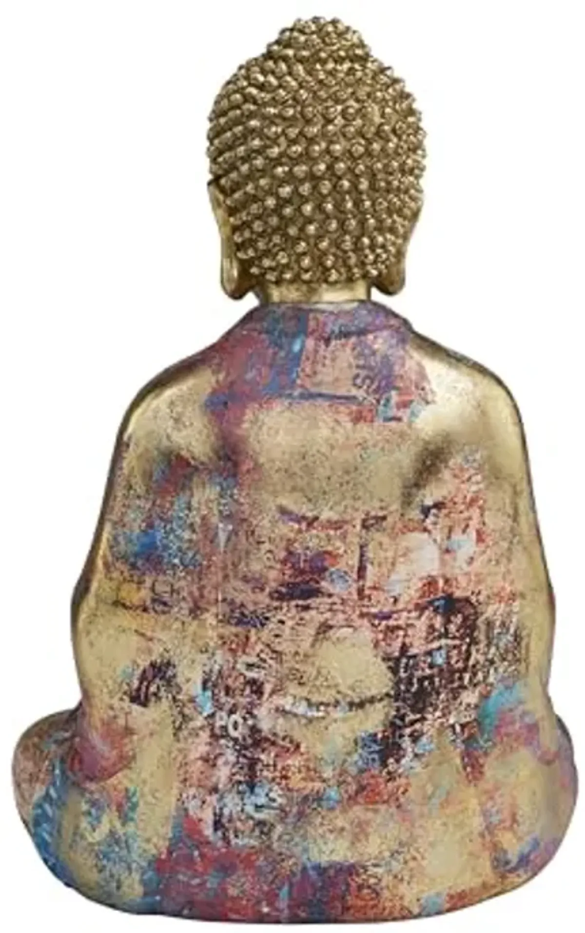 The Novogratz Resin Buddha Decorative Sculpture Home Decor Statue, Accent Figurine 8" x 6" x 12", Multi Colored